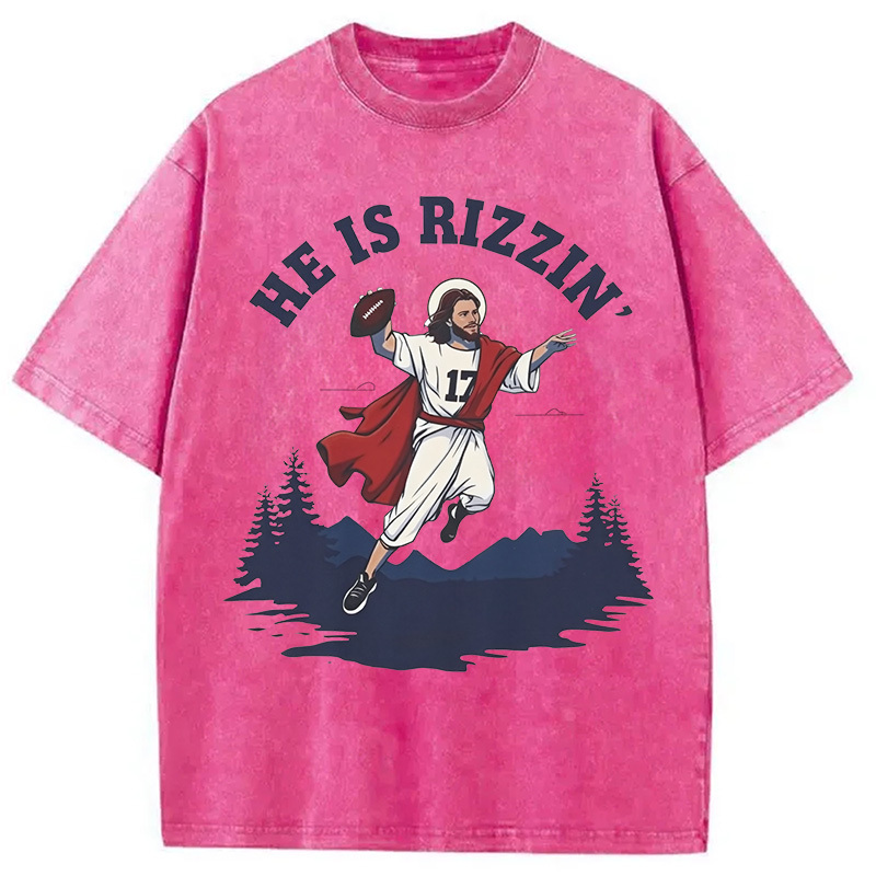 He Is Rizzin' Washed T-Shirt