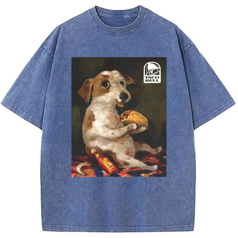 Dog Chill With Taco Bell Vintage Washed T-Shirt