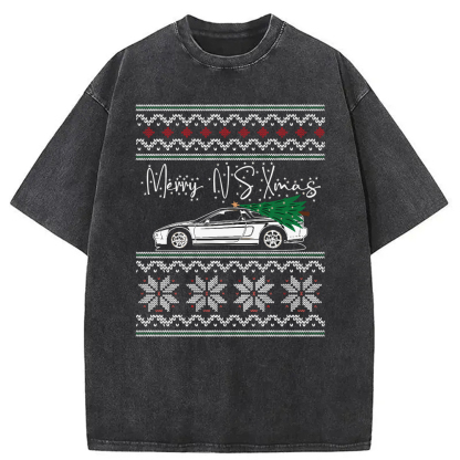 Japanese Sports Car JDM Christmas Washed T-Shirt