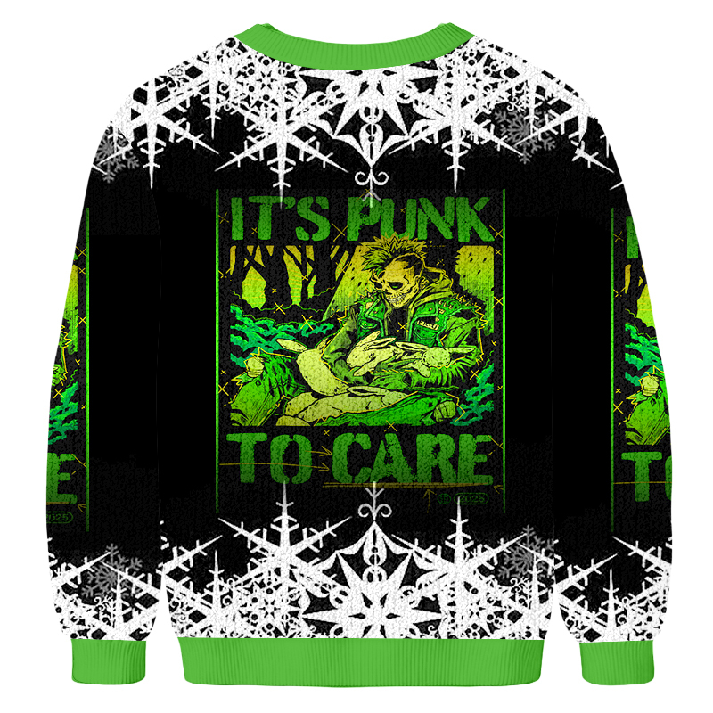 Baddieca It's Punk to Care Christmas Ugly Sweatshirt