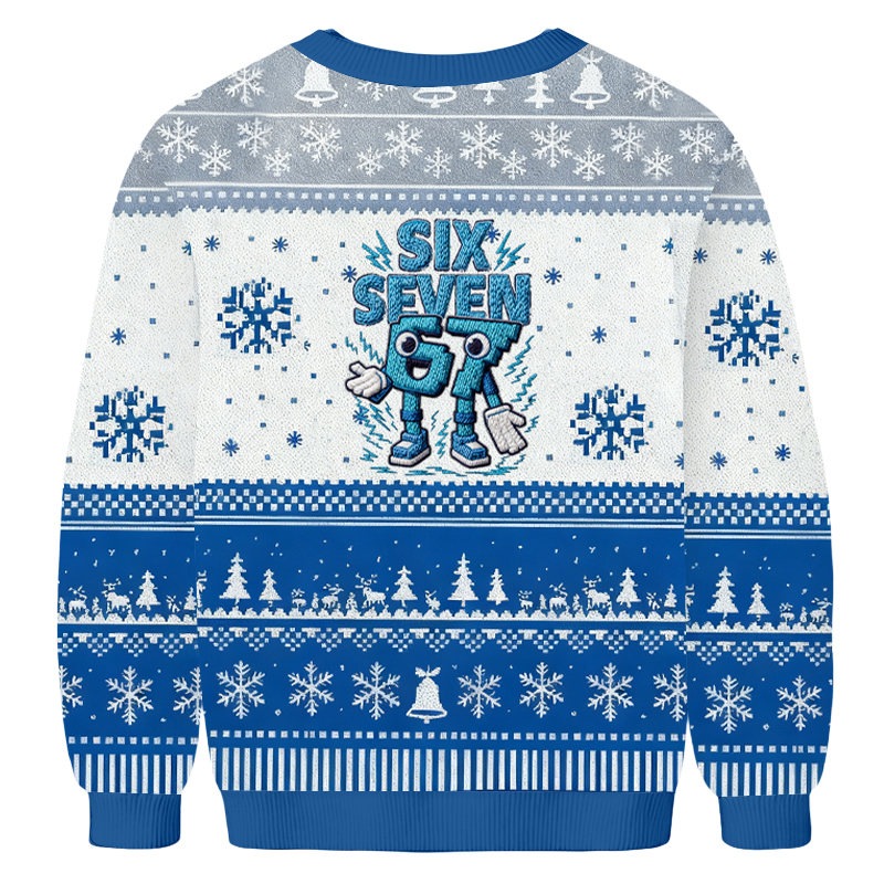 Baddiecat Six Seven Christmas Ugly Sweatshirt