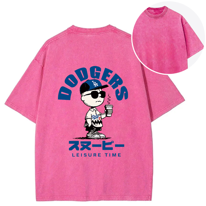Dodger Snoopy Vintage Japanese Back Washed T-Shirt