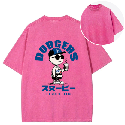 Dodger Snoopy Vintage Japanese Back Washed T-Shirt