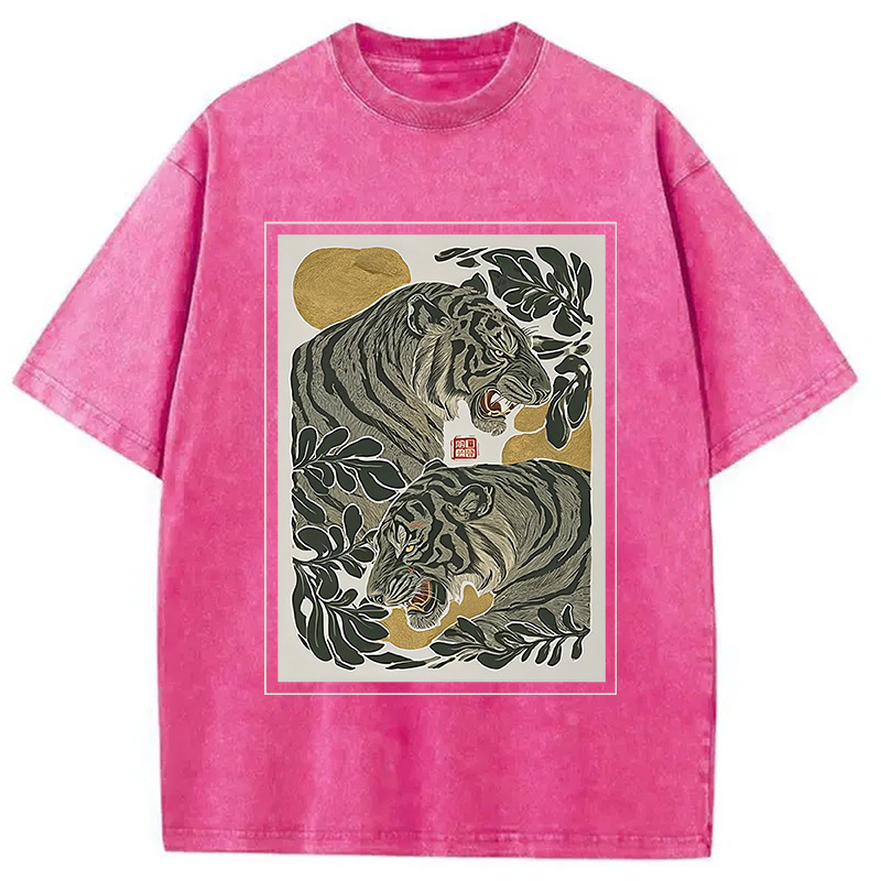 Woodcut Tiger Washed T-Shirt