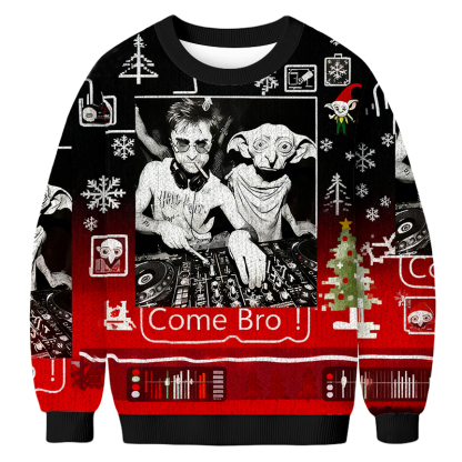 Baddiecat COME BRO Christmas Ugly Sweatshirt