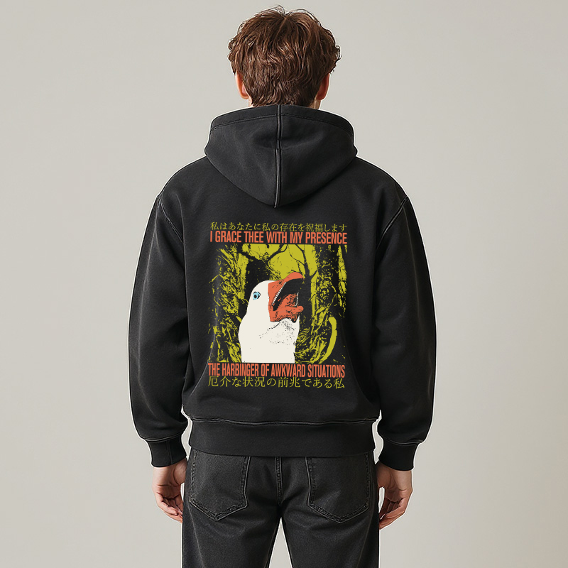 The Harbinger of Awkward Situations Goose Washed Zip Hoodie