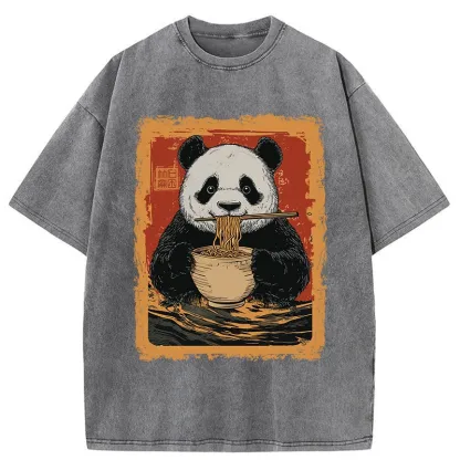 Ramen Lover Panda Washed T-Shirt