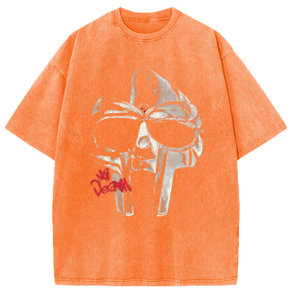 Mf DOOM Halftone Illustration Washed T-Shirt