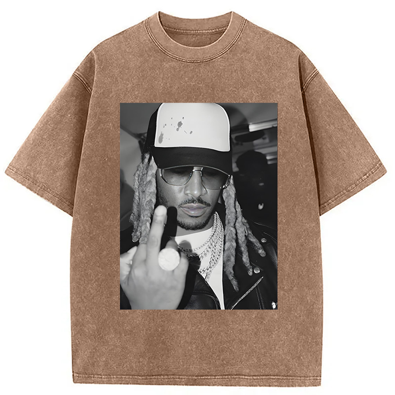 Retro Future Hiphop Rapper Washed T-Shirt