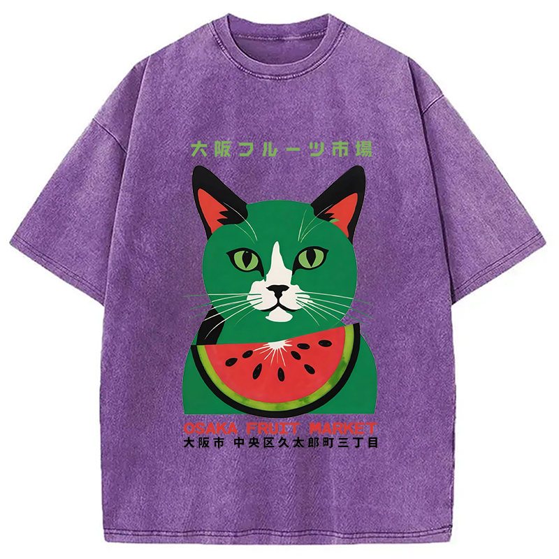 Osaka Fruit Market Washed T-Shirt
