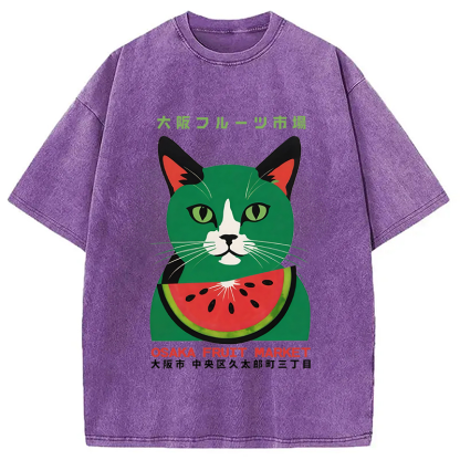 Osaka Fruit Market Washed T-Shirt