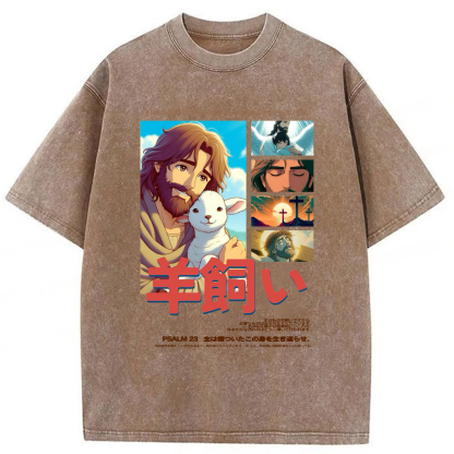Tokyoviva Jesus Psalm 23 With Lamb Washed T-shirt