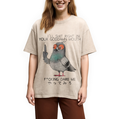 Angry Pigeon Washed T-Shirt