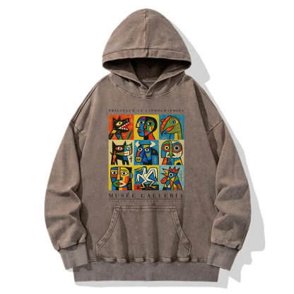 Colorful Totems Washed Hoodie