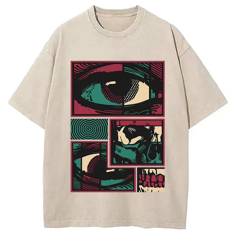 Facial Fragments Washed T-Shirt