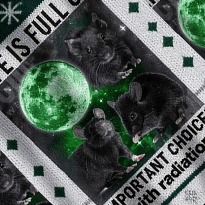 Baddiecat Mouse Life Is Full Of Important Choices With Radiation Donut Ugly Sweatshirt