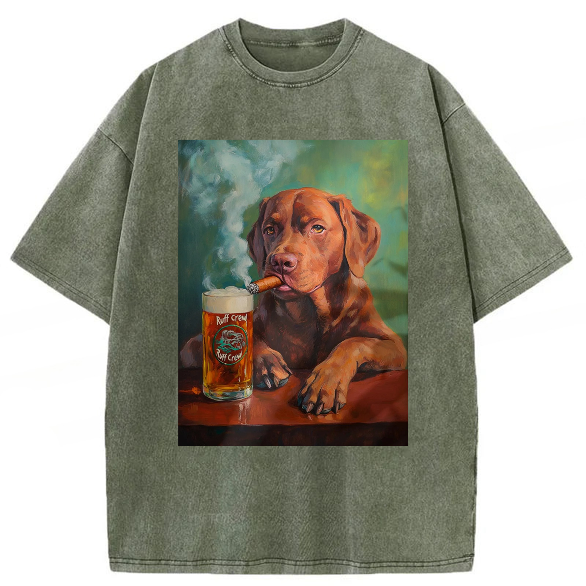 Tokyoviva Funny Dog Beer Washed T-shirt