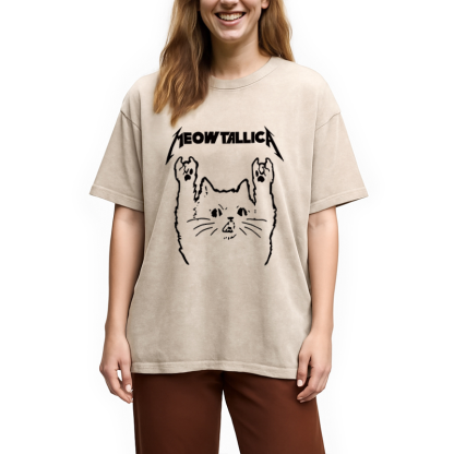Vintage Album Cat Meowtallica Japan Washed T-Shirt