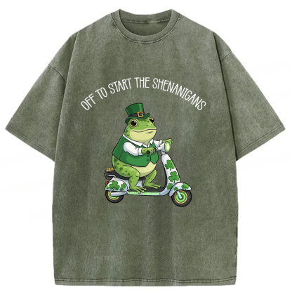 Tokyoviva Off To Start The Shenanigans Washed T-shirt