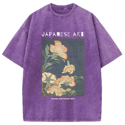 Peonies and Cherry Washed T-Shirt