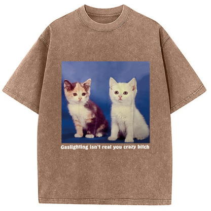 Gaslighting Isn't Real You Crazy Bit*h Washed T-Shirt