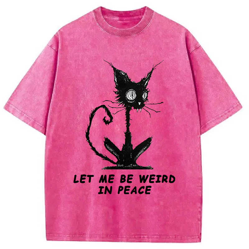 Cat Gradually Became Strange Washed T-Shirt