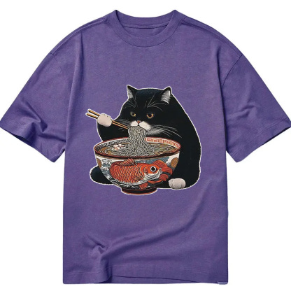 Fat Cat Eating Ramen Classic T-Shirt
