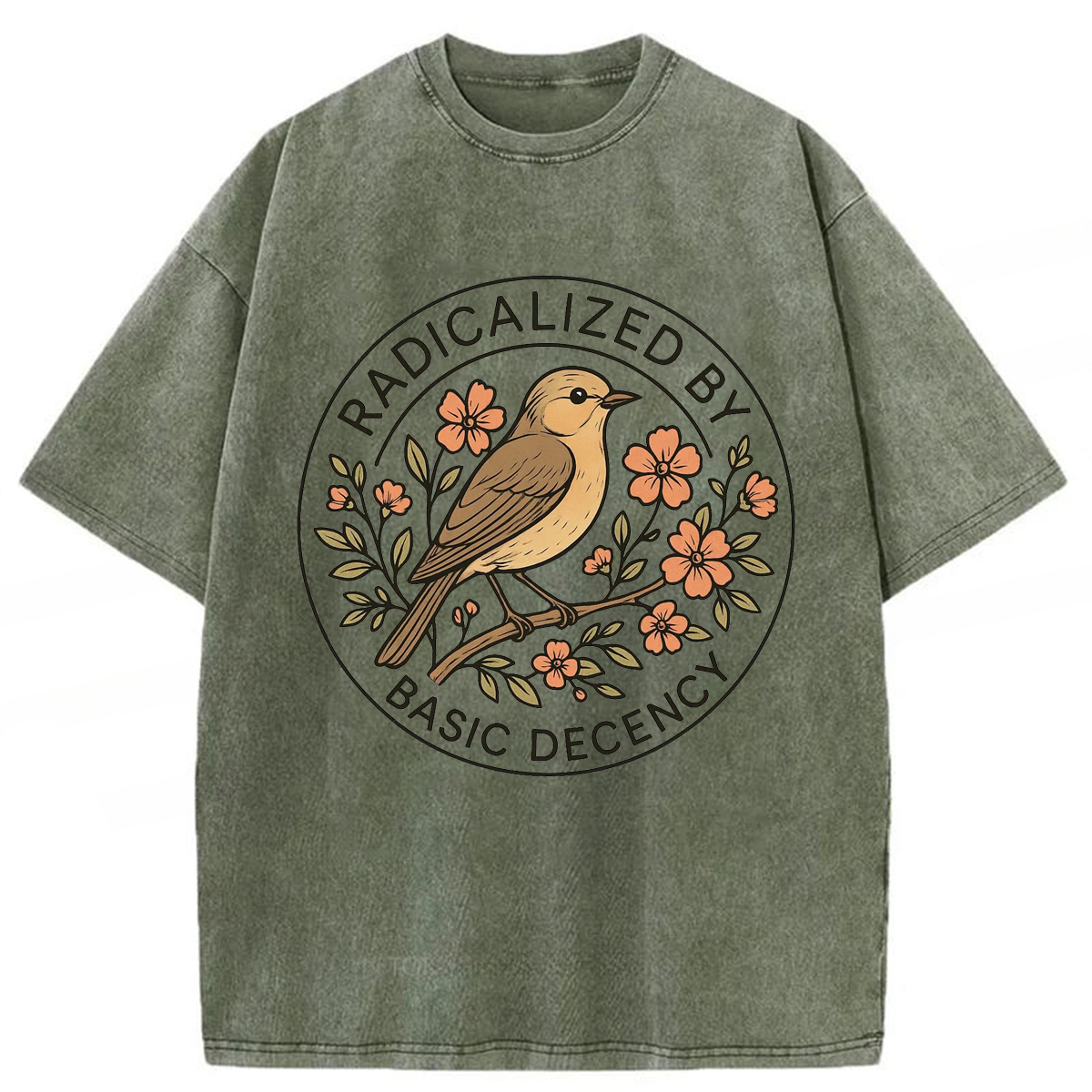Tokyoviva Radicalized By Basic Decency Washed T-shirt