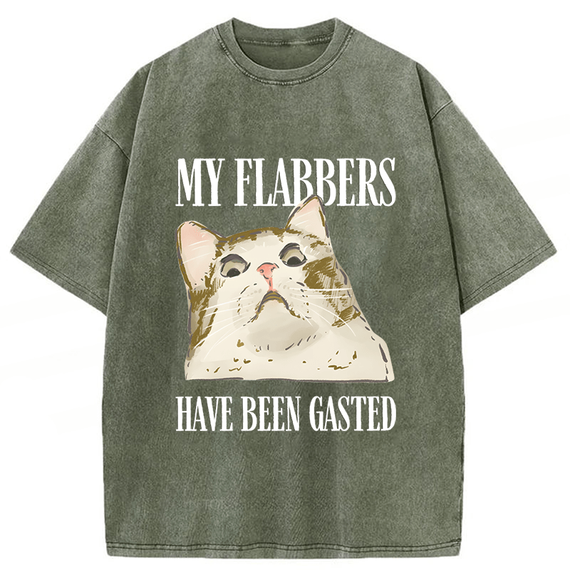 Tokyoviva American Street Wear Funny Sarcastic Cat Washed T-shirt
