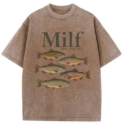Tokyoviva I Love Fish Vintage Style Washed T-shirt