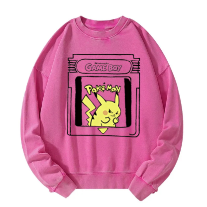 Casual Washed Pikachu Washed Sweatshirt