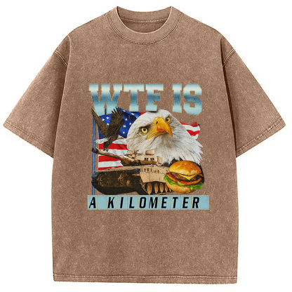 WTF Is A Kilometer Meme Washed T-Shirt