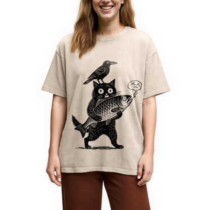 Black Animals Washed T-Shirt