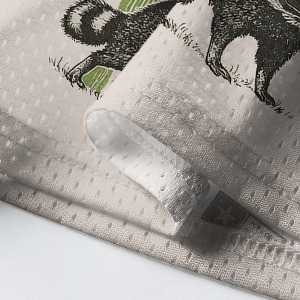 Baddiecat Cowboy Frog Riding Raccoon Mesh Jersey