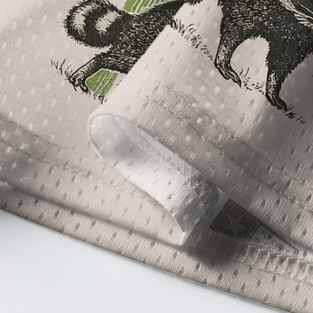 Baddiecat Cowboy Frog Riding Raccoon Mesh Jersey