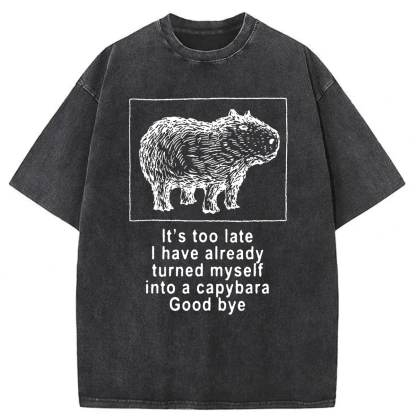 Tokyoviva I Have Turned Myself Into A Capybara Washed T-shirt