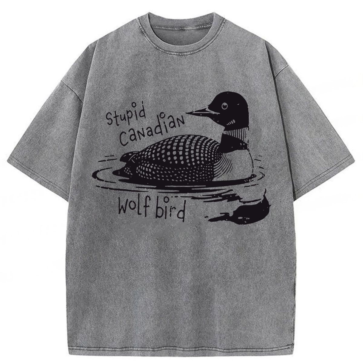 Tokyoviva Stupid Canadian Wolf Bird Washed T-shirt