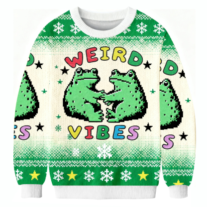 Funny Frog Weird Vibes Ugly Sweatshirt