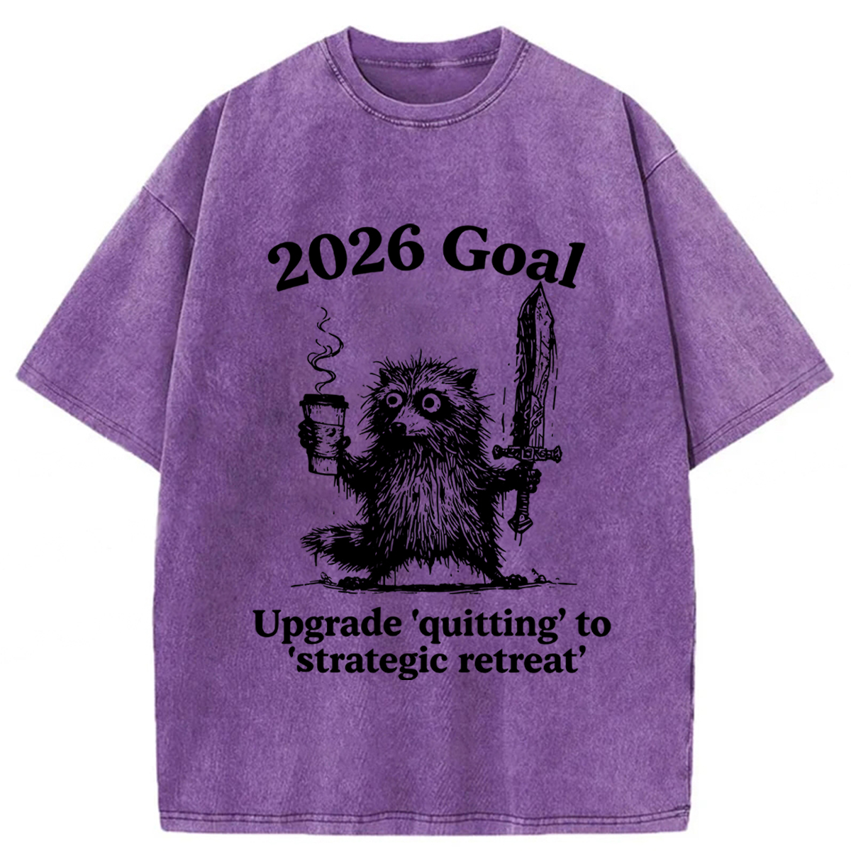 Tokyoviva Raccoon 2026's Goals Washed T-shirt