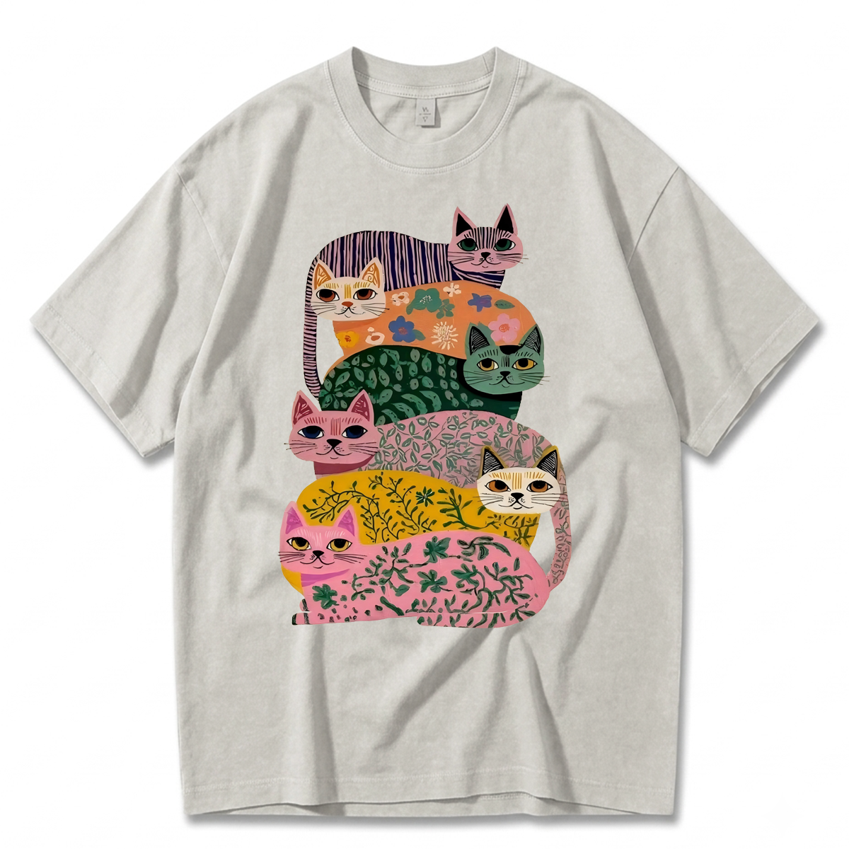 Tokyoviva The Cat Stack Wave Washed T-shirt