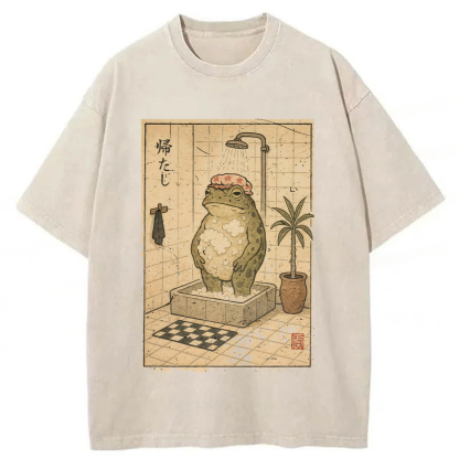 Tokyoviva Shower Cap Frog Washed T-shirt