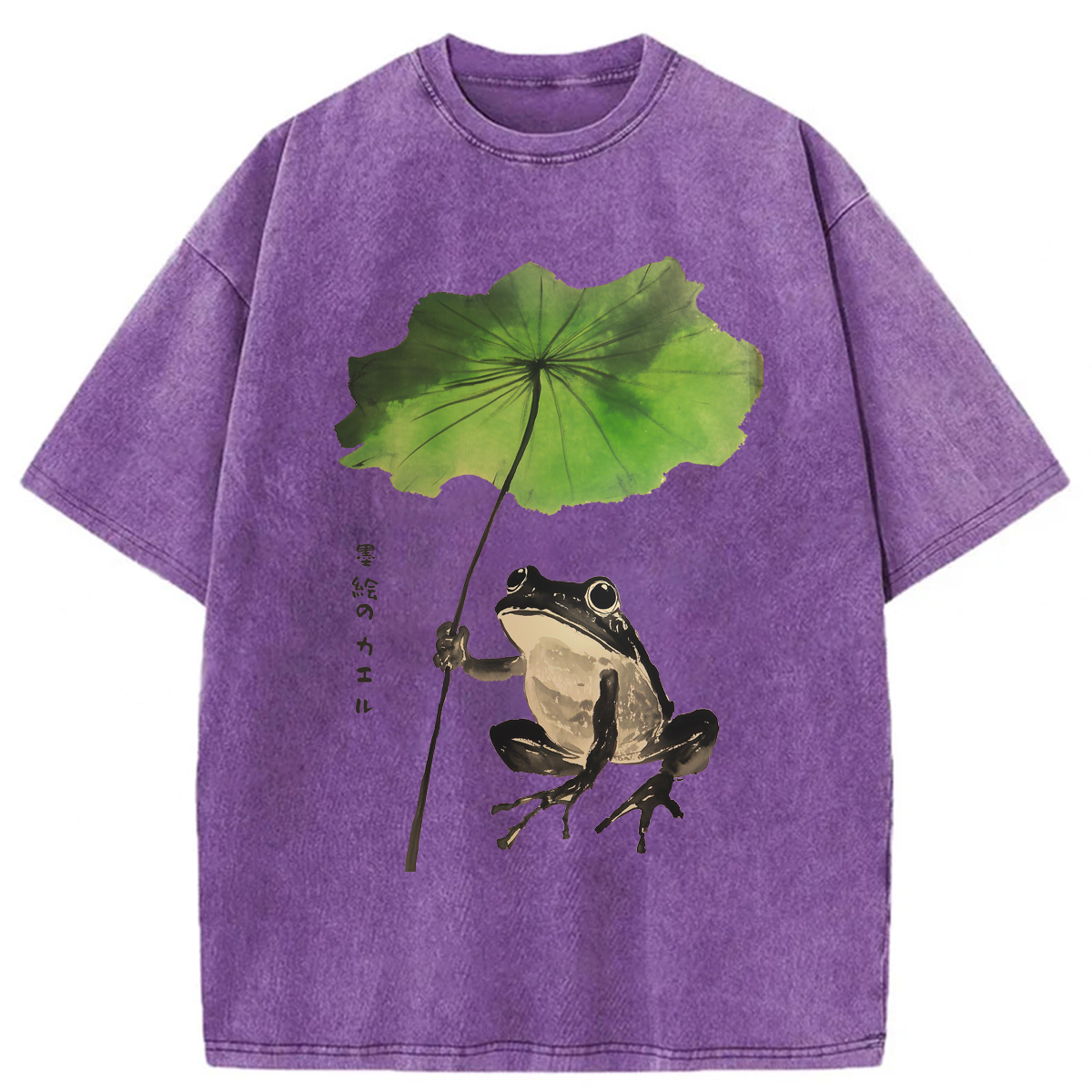 Tokyoviva Japanese Frog Lotus Leaf Washed T-shirt