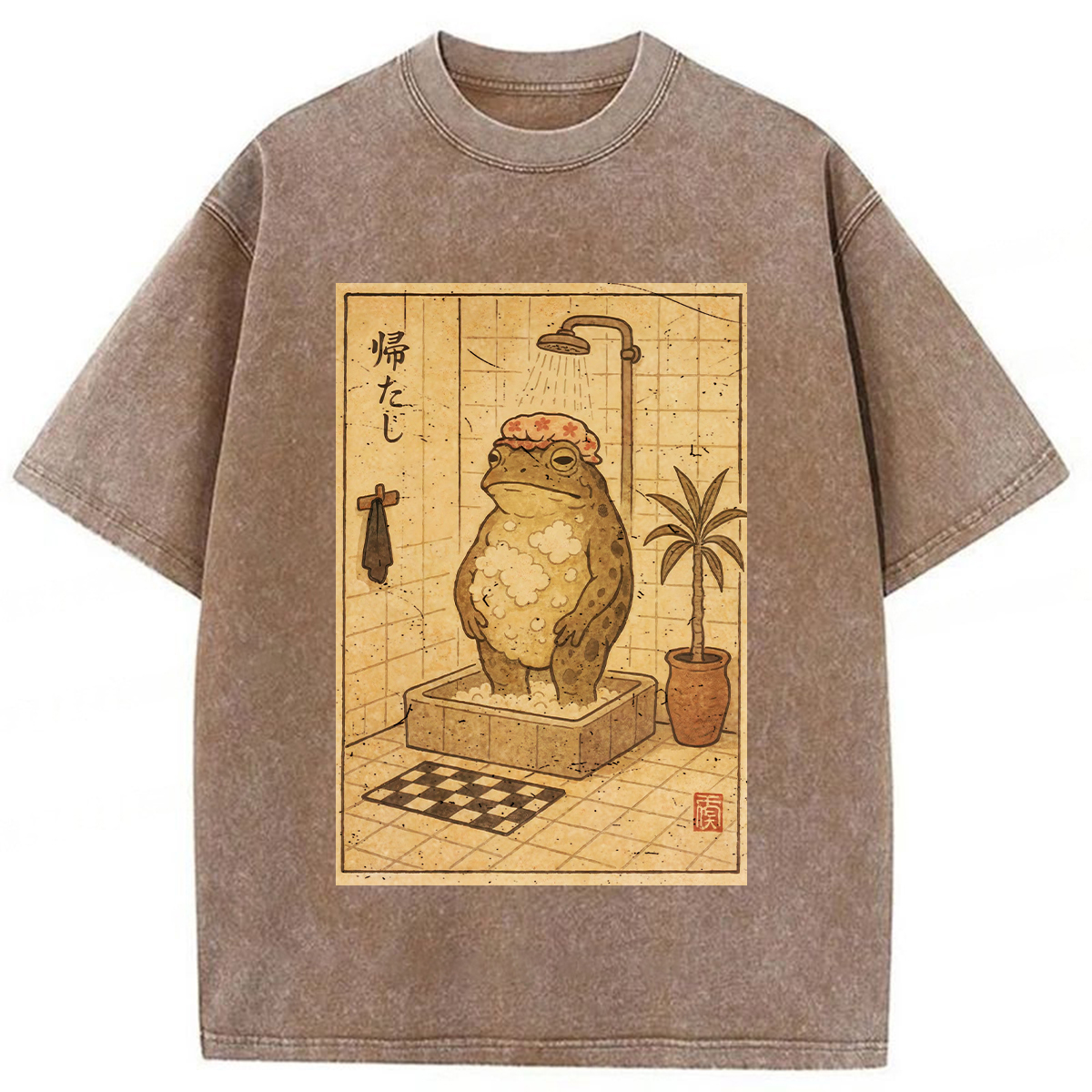 Tokyoviva Shower Cap Frog Washed T-shirt