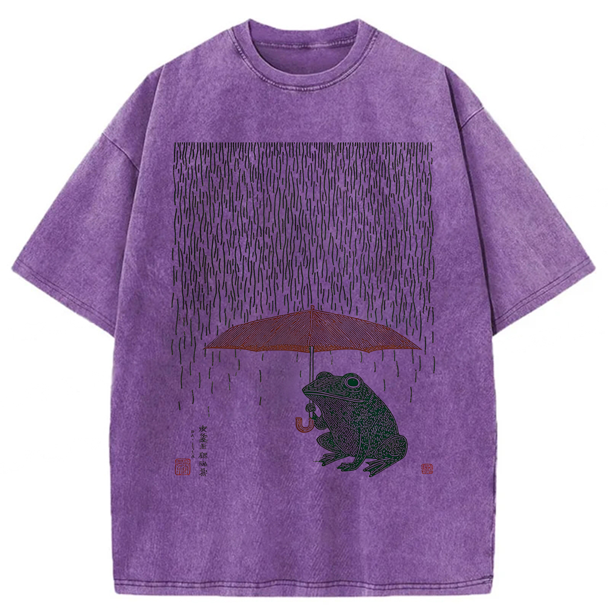 Tokyoviva Frog With Umbrella Washed T-shirt