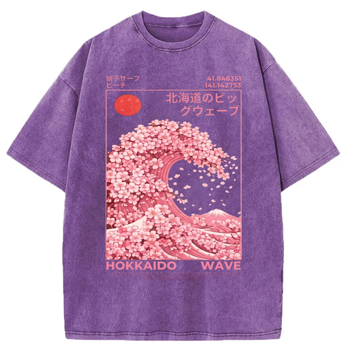Tokyoviva Hokkaido Wave Sakura Washed T-shirt