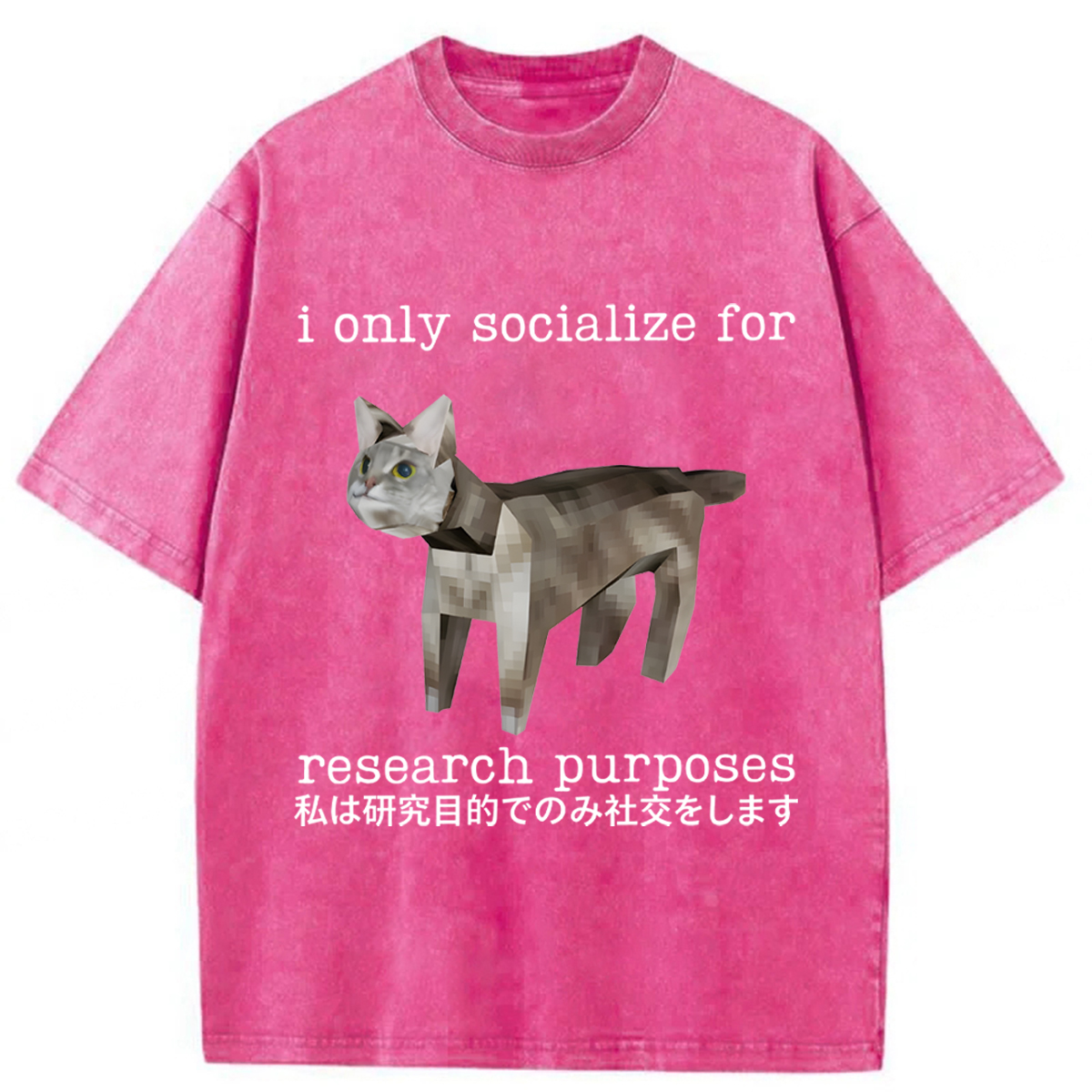 Tokyoviva Cat I Only Socialize For Research Purposes Washed T-shirt