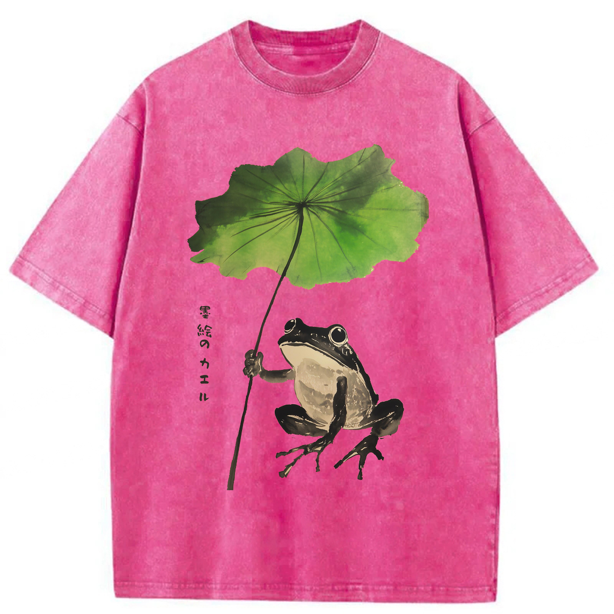 Tokyoviva Japanese Frog Lotus Leaf Washed T-shirt