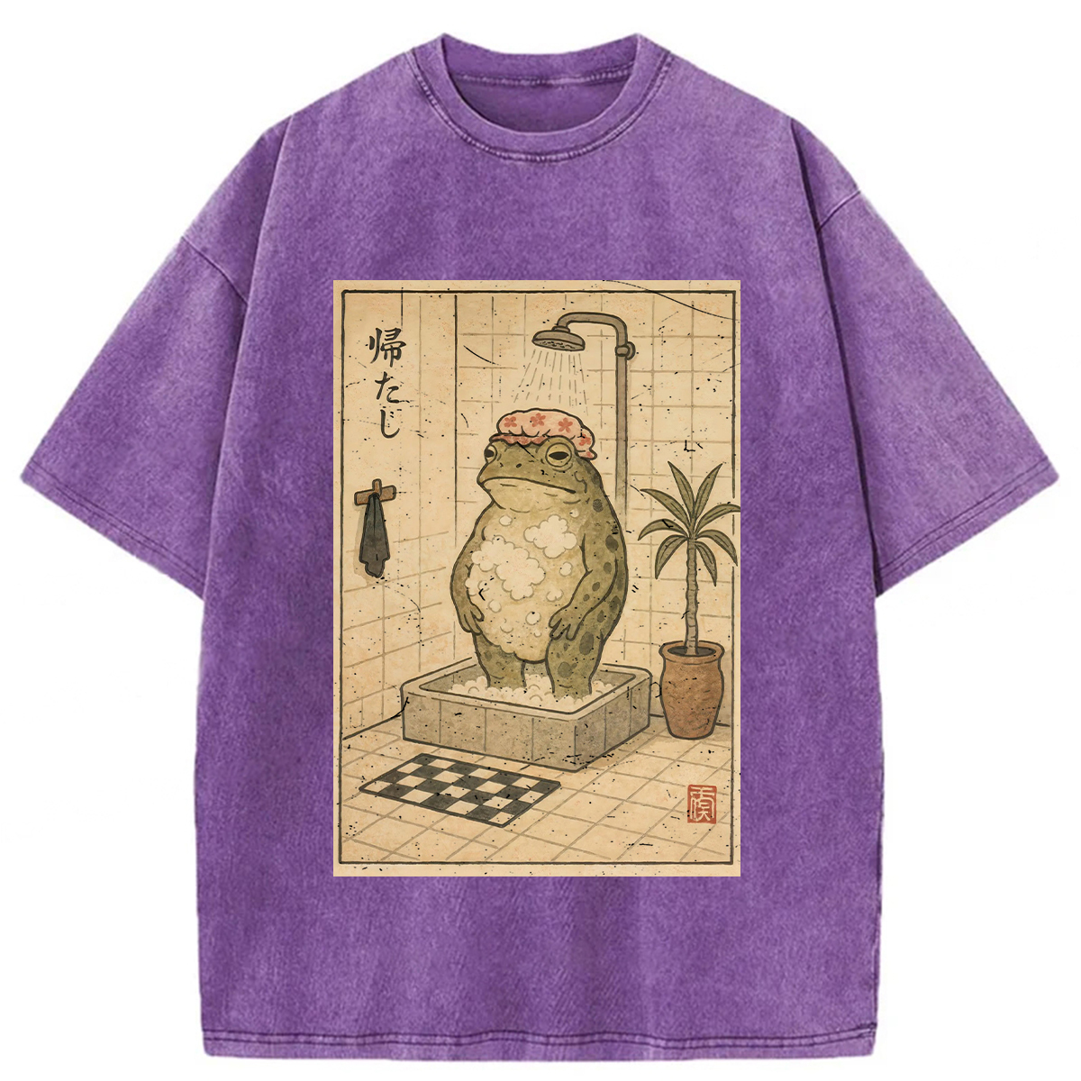 Tokyoviva Shower Cap Frog Washed T-shirt