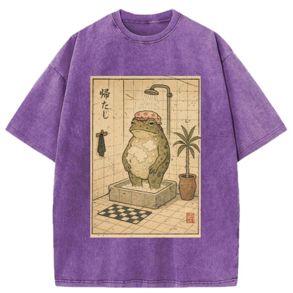 Tokyoviva Shower Cap Frog Washed T-shirt