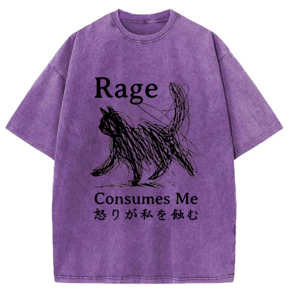 Tokyoviva Anger Devours The Cat Washed T-shirt